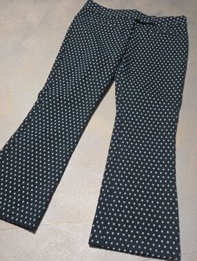 ANTHROPOGIE Cartonnier Black Flare Jeans with White Diamond Print